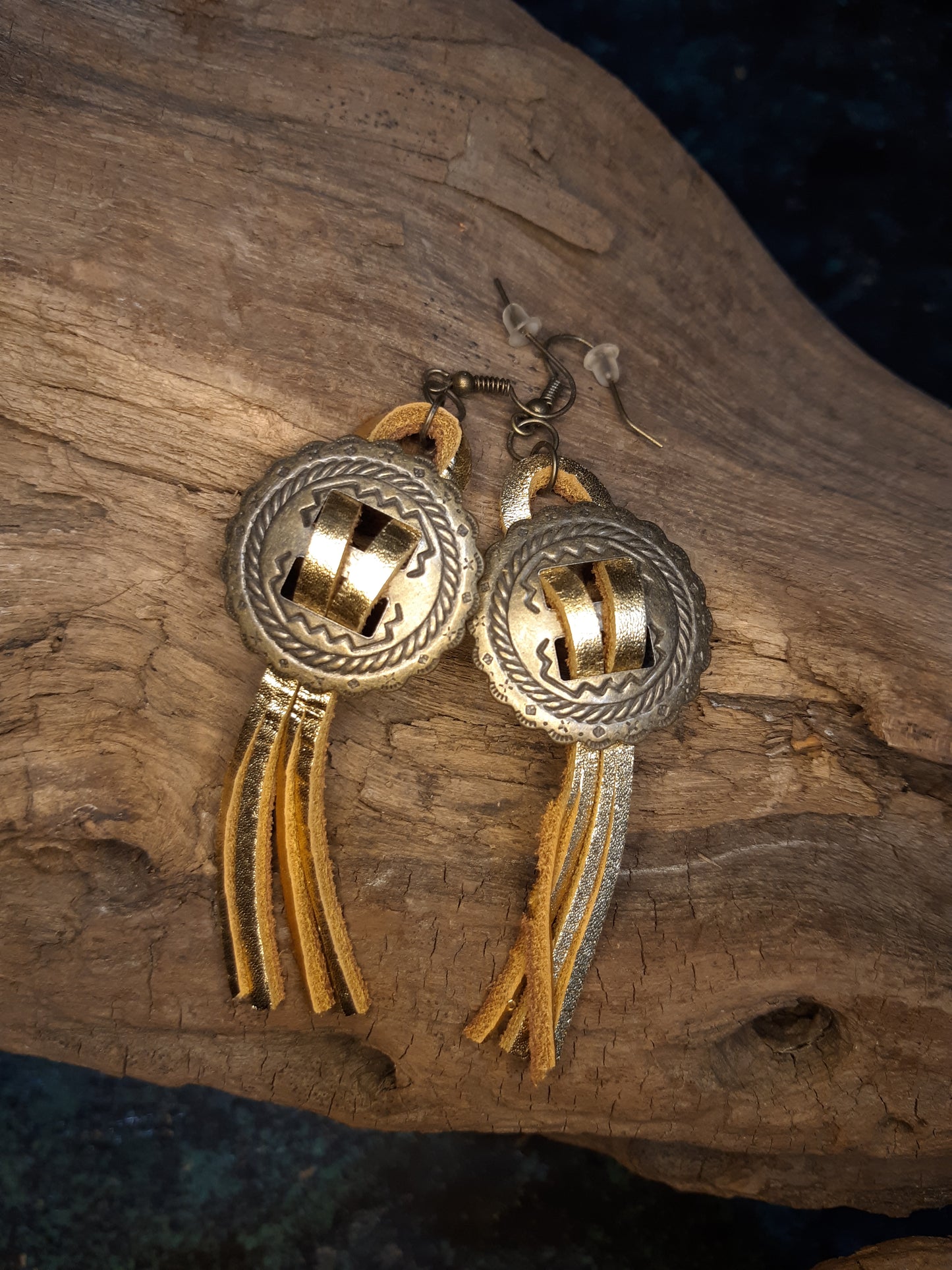 Gold Concho Earrings